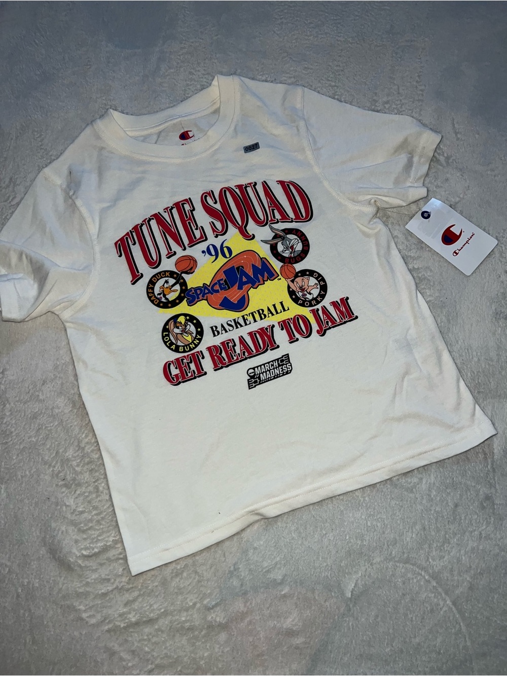 Champion White Space Jam Tune Squad Graphic Tee with Multicolor Print